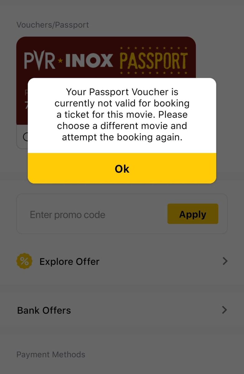 caerlower's tweet photo. I have the worst kinda experience with @_PVRCinemas's Passport. 

It's been more than a week since the release of Venom : The Last Dance. 

And when I try to book the tickets for it using the PVR Passport it says it's not valid currently. I know there is a blockout Period for each movie release, but it's more than 7 days after the release which they call their so called blackout period timeline.

I believe PVP Passport is a great concept but if I can't even watch movie after more than a week after it's release, then what's the benefit? 

My pass purchase timeline will end before I can even use it. 

Hope they change this way of doing things, as this is affecting many.
