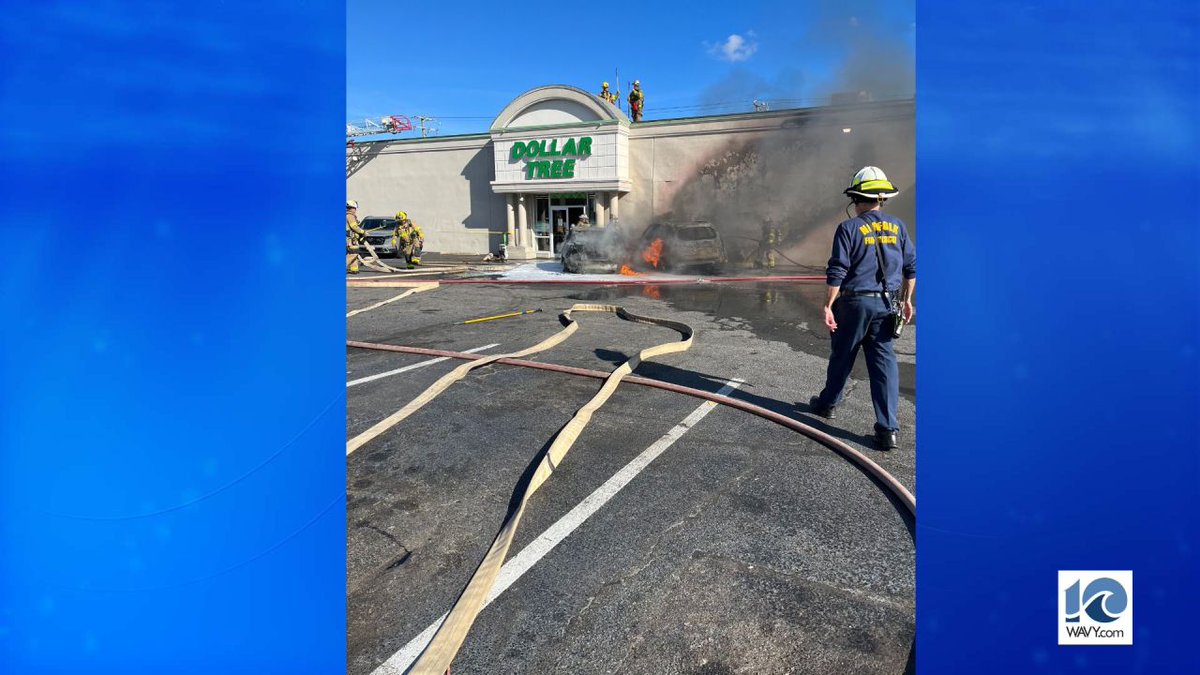 WAVY_News's tweet photo. A Norfolk Dollar Tree was affected by a multiple-vehicle fiery incident on Sunday. https://t.co/t9NLGeNdgc https://t.co/tBIJx2UIe8