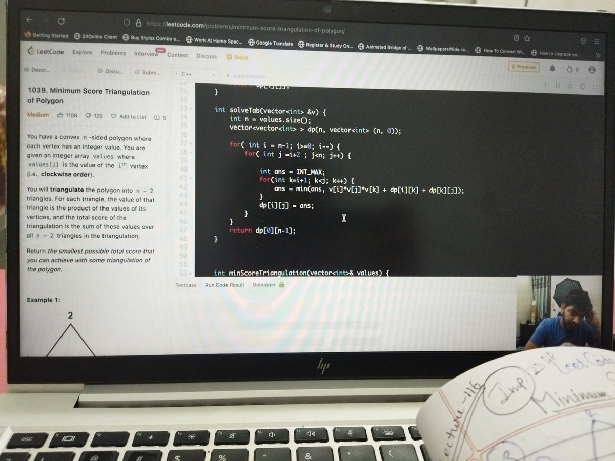 dinesh_2047's tweet photo. 📈 DSA Update! 📈

Finished Lectures 115 &amp; 116 in Love Babbar DSA series:

1️⃣ Largest Square Matrix
2️⃣ Min Score Triangulation (LeetCode #1039)

Excited to keep learning! 💪

#DSA #DynamicProgramming #CodingJourney #LoveBabbarDSA #LeetCode #ProblemSolving #CSE #LearningIsGrowing https://t.co/EfQvGSL0s5