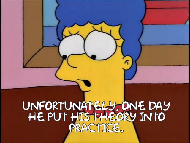 lukeisamazing's tweet photo. I think my favorite example of this is Marge trying and failing to comfort Bart before inadvertently going off on an amazing tangent about Bart’s otherwise unmentioned uncle, Arthur, who got into a shootout with the feds, killing dozens before being gunned down https://t.co/2l4xjdCGJI