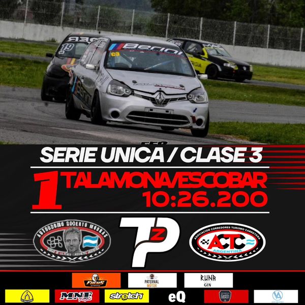TALAMONA CAMBIÓ “POLE” POR TRIUNFO
Maxi Talamona se encaminó sin sobresaltos al triunfo parcial sobre el Renault Clio que comparte con Matías Escobar. Remo Rafú fue su perseguidor, pero no logró doblegarlo y llegó segundo, en tanto que Amir Rafú cerró el terceto de punta.