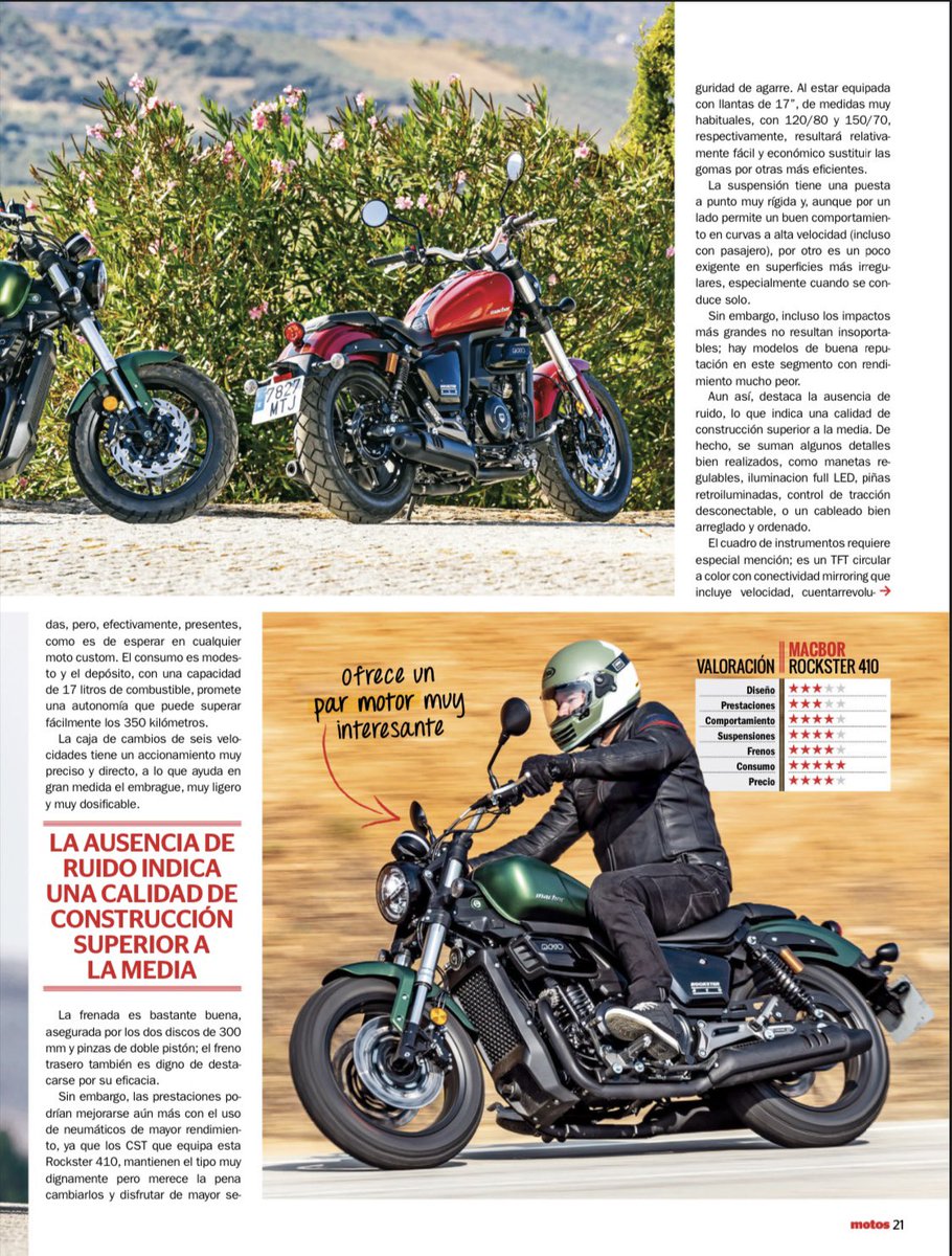 _dpalacios_'s tweet photo. Corre al kiosko a leer la revista MOTOS.
Por supuesto, el precio no lo es todo. Ni en motos,ni en nada en la vida. Sin embargo,en el caso de la #Macbor Rockster 410 lo que llama la atención es,precisamente,la excelente relación entre su calidad de construcción y el precio final. https://t.co/9sQFPaYH0x