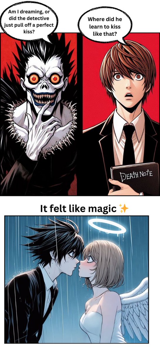 L Lawliet to share a kiss with Angel BB from chapter 4 of [The 10 Death Note Users] #DEATHNOTE