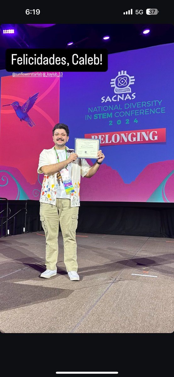 Chern0612's tweet photo. @SACNAS 2024 

I am so grateful that I got to present my research at this year’s SACNAS conference in Phoenix, Arizona. Also, I won an award for outstanding poster presentation?!?😆

Thank you to all my mentors and peers for helping get to this point in my career! 🫶🏼🪼 https://t.co/nc5QeImcCl
