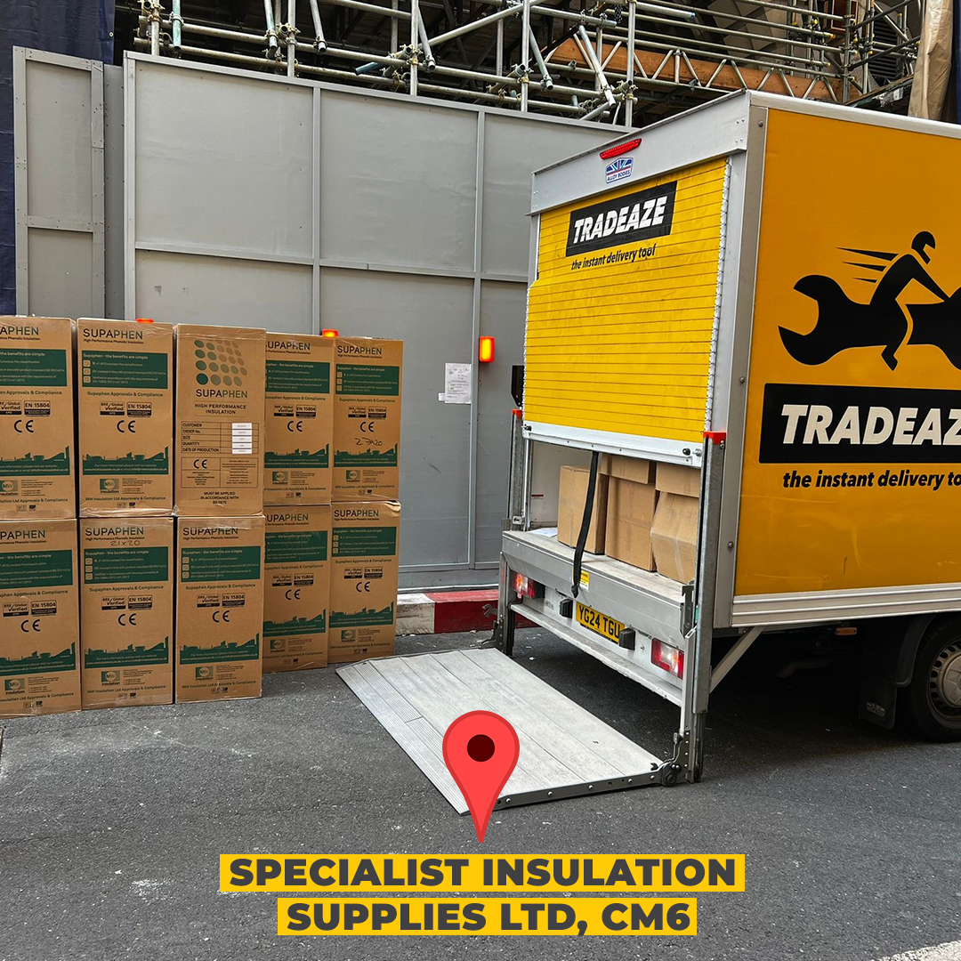 Tradeazeuk's tweet photo. No time wasted! ⏰

Check out this recent drop from Specialist Insulation Supplies in CM6 to SW1Y. 🚚

#tradeaze #london #delivery #samedaydelivery #1hourdelivery https://t.co/4RsVUTmfWX