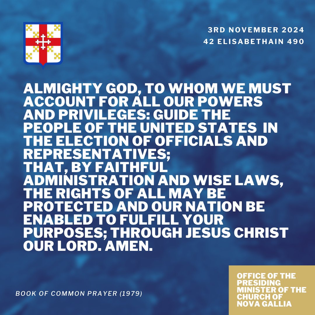 The Auguraculum Acadia and Church of Nova Gallia have jointly published public prayer as Election Day in the United States approaches.