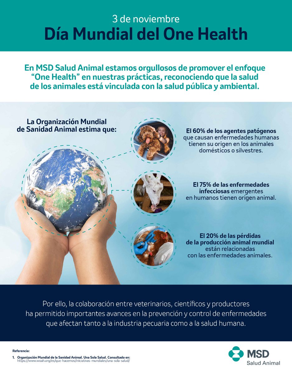Hoy 3 de noviembre se conmemora a nivel mundial el enfoque “One Health”, el cual promueve la salud global y la seguridad alimentaria.  como a la salud humana.