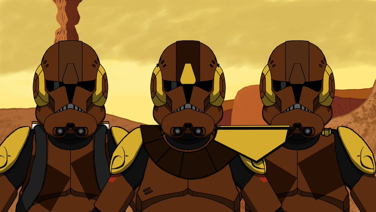 JacobArtly's tweet photo. Made a new Clone Trooper helmet option for you to choose from. Here is Commander Jet with his men on Geonosis in their phase 2 armor. #clonewars #geonosis #jacobartly https://t.co/hxwu76KOS2