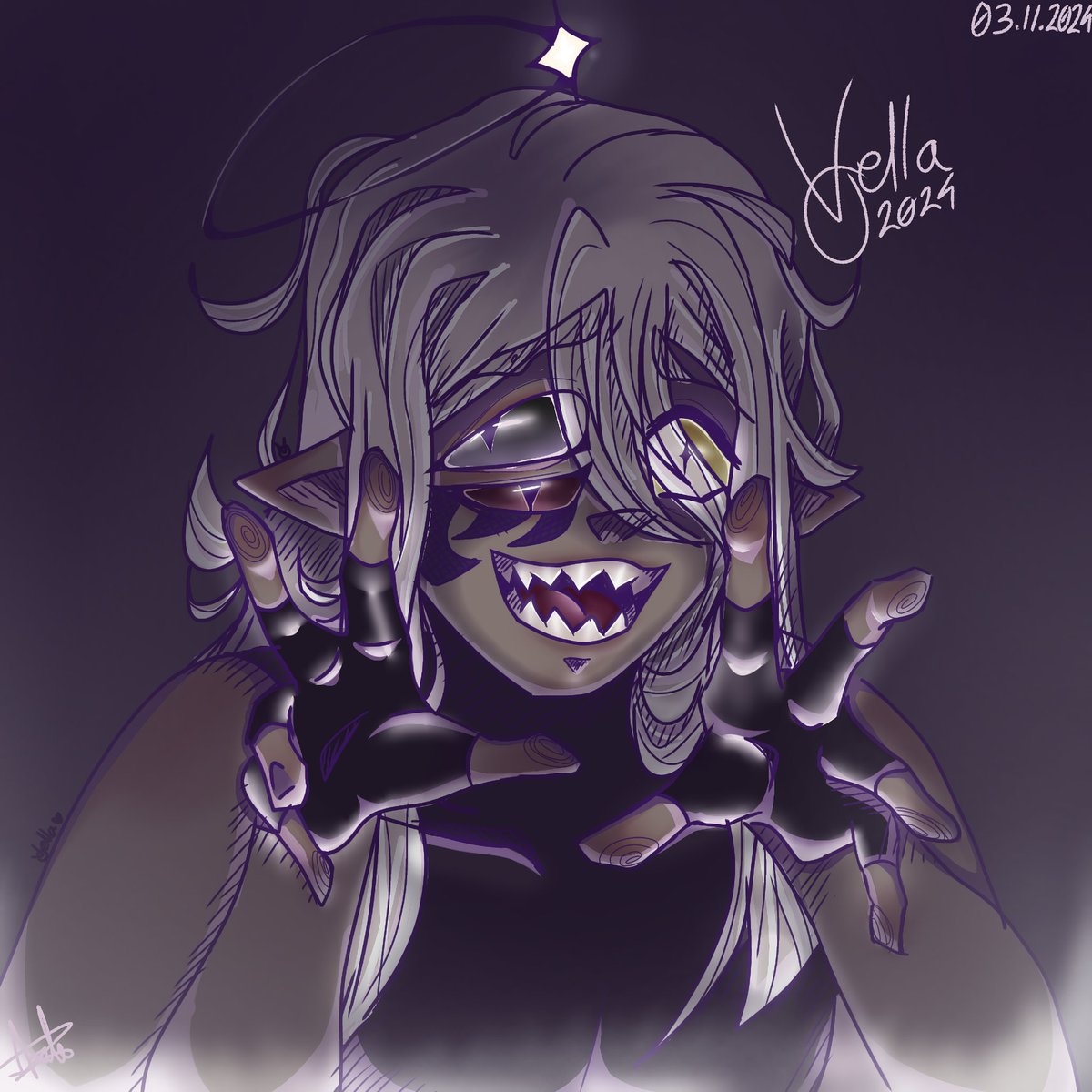0rutov_Vella's tweet image. Happy Halloween 

#halloween2024 #OC #digitalart #Demon #art