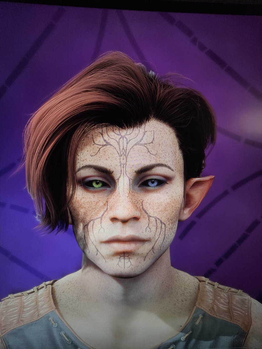 MarxenSG's tweet photo. Thanks to @Trimventurez for gifting me Veilguard on steam, you all get to behold my sweet little NB cinnamon roll. Time to put them through unspeakable trauma 😈 https://t.co/YDF7gfqnFv