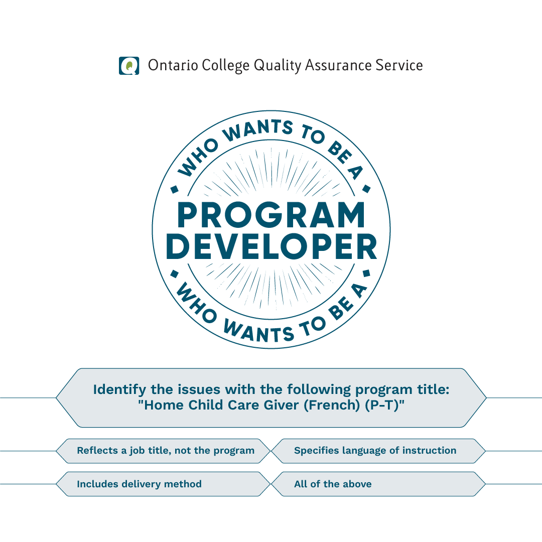ocqas's tweet photo. Creating effective program titles is crucial for clarity and student engagement. Avoid titles that focus on job roles, specify language unnecessarily, or include delivery methods to ensure the program’s purpose is communicated accurately

#OCQAS #QualityAssurance #OntarioColleges https://t.co/cKXxH63KAI