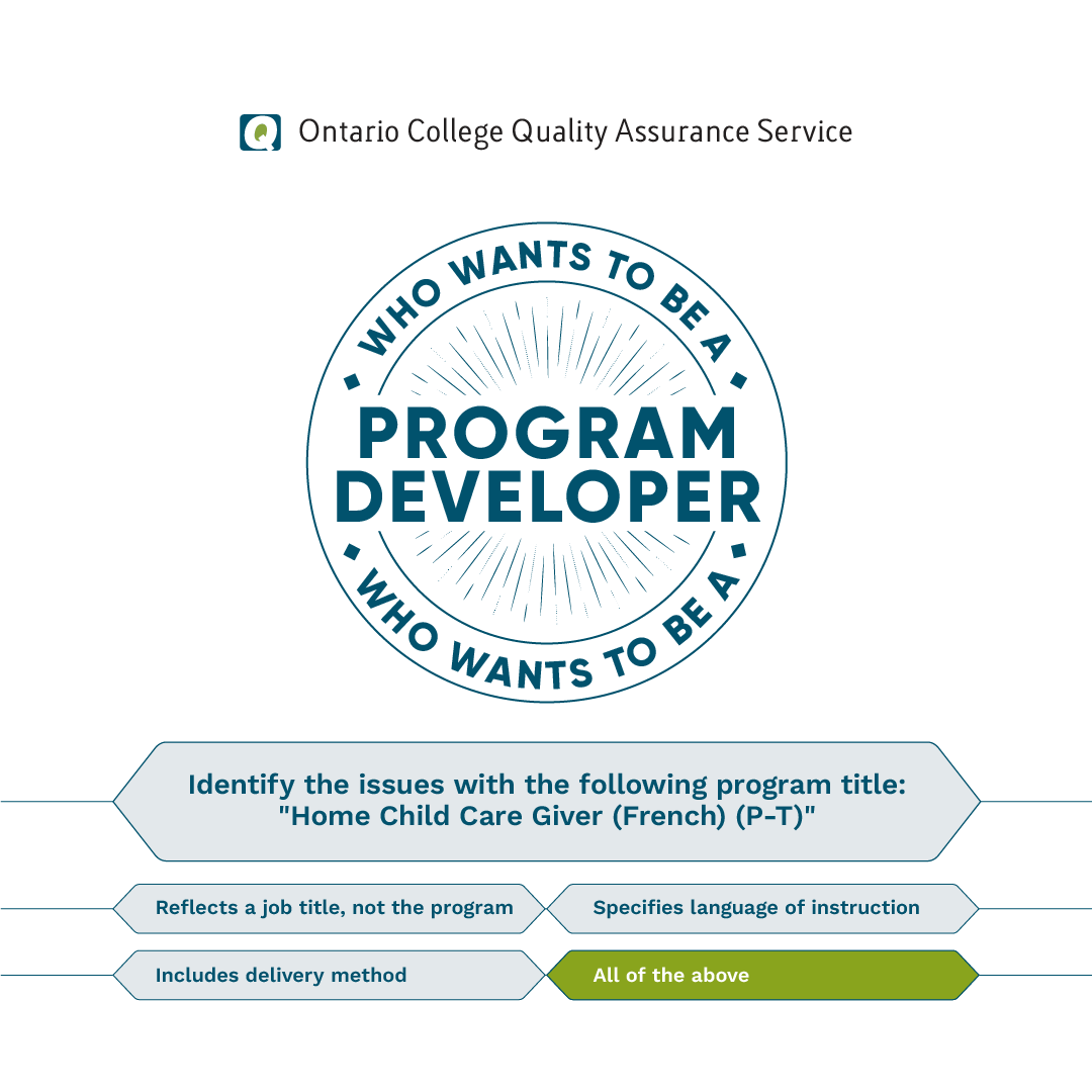 ocqas's tweet photo. Creating effective program titles is crucial for clarity and student engagement. Avoid titles that focus on job roles, specify language unnecessarily, or include delivery methods to ensure the program’s purpose is communicated accurately

#OCQAS #QualityAssurance #OntarioColleges https://t.co/cKXxH63KAI