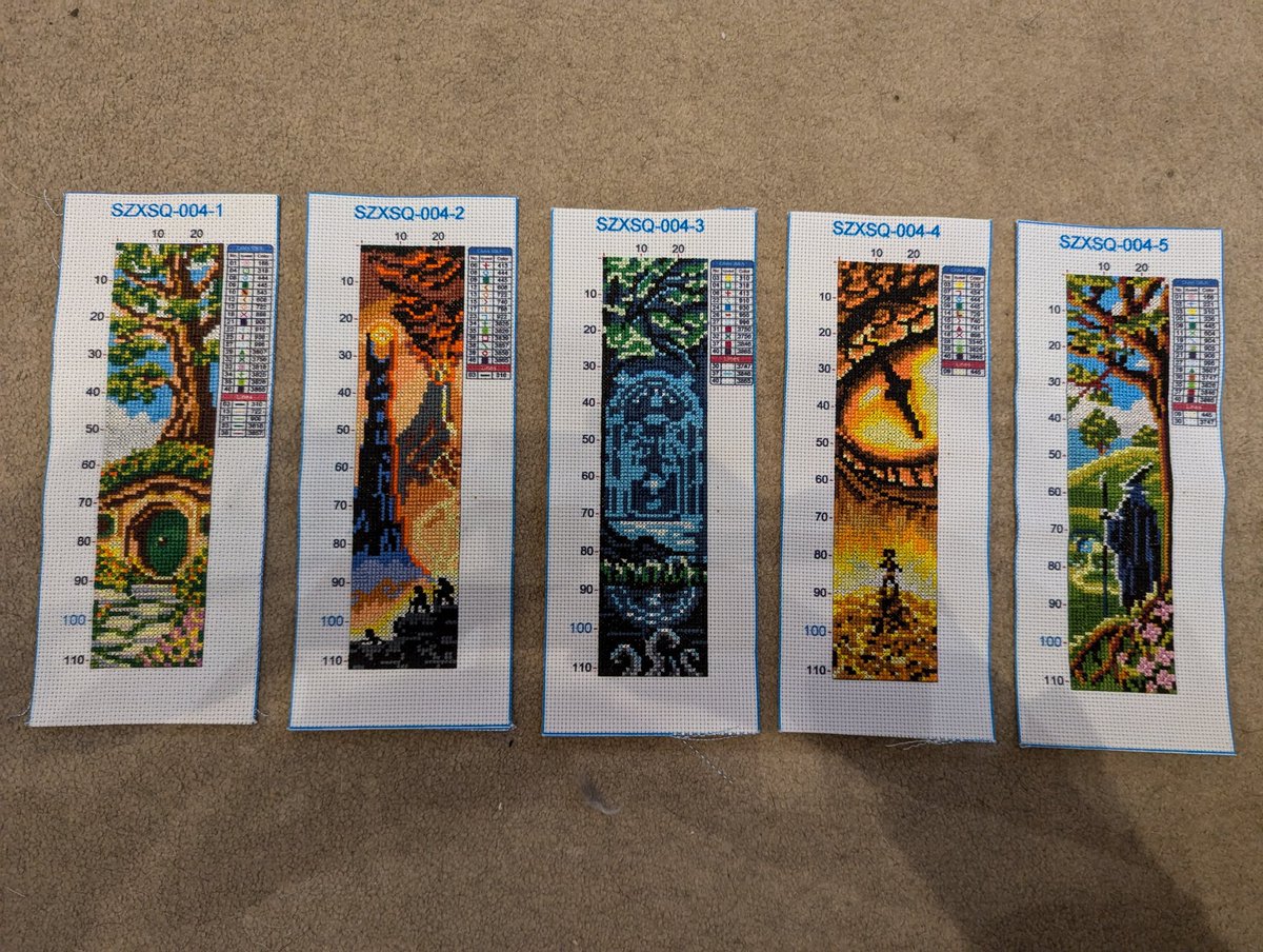 While I've been watching the F1 this year, or watching TV, films or YouTubers, I've also been working on these beauties. Still some line work to do but already so happy with them. Really bitty patterns on a small ct. 😊😊