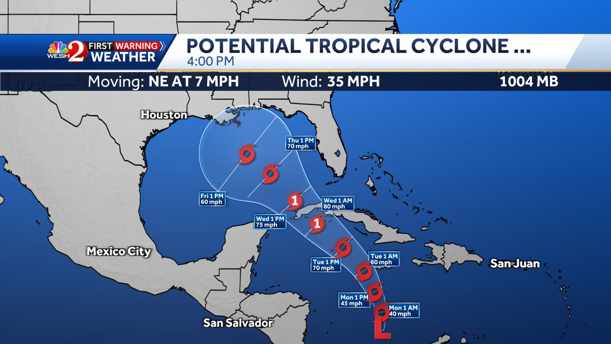NHC has issued their first cone on #PTC18...

This is the system from the Caribbean that we will be watching over the next few days.

Here's the first cone...
