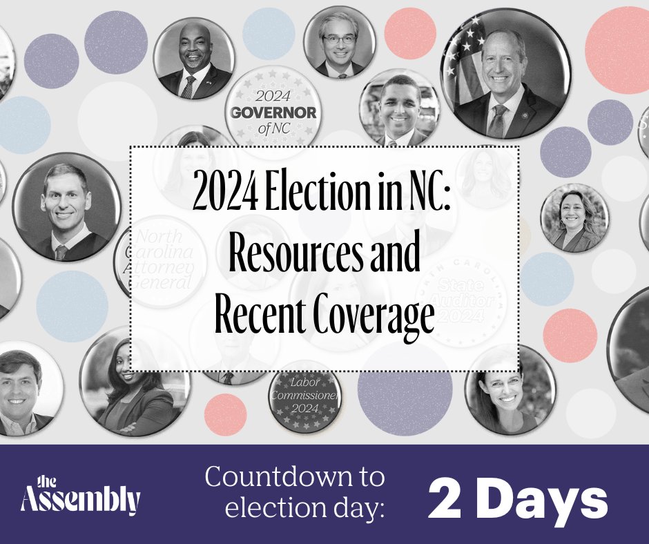TheAssemblyNC's tweet photo. Happy Sunday. As we hurdle toward Election Day, here are the stories we published last week to keep you in the know, plus where to find the rest of the coverage you need before heading into the voting booth 🧵: https://t.co/4KyPwj3sGU