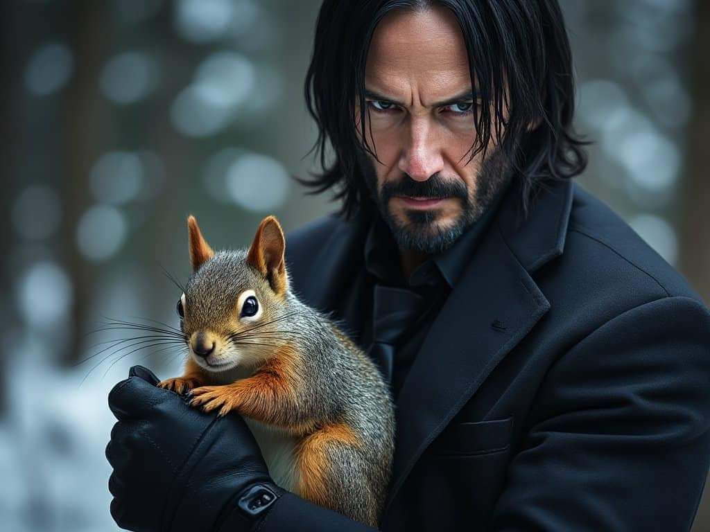 TrevorVoluntary's tweet image. #Peanut #SquirrelArmy #JohnWick