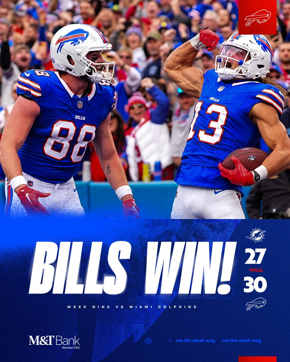 WHAT A WIN!!!!!!!

#MIAvsBUF | #BillsMafia