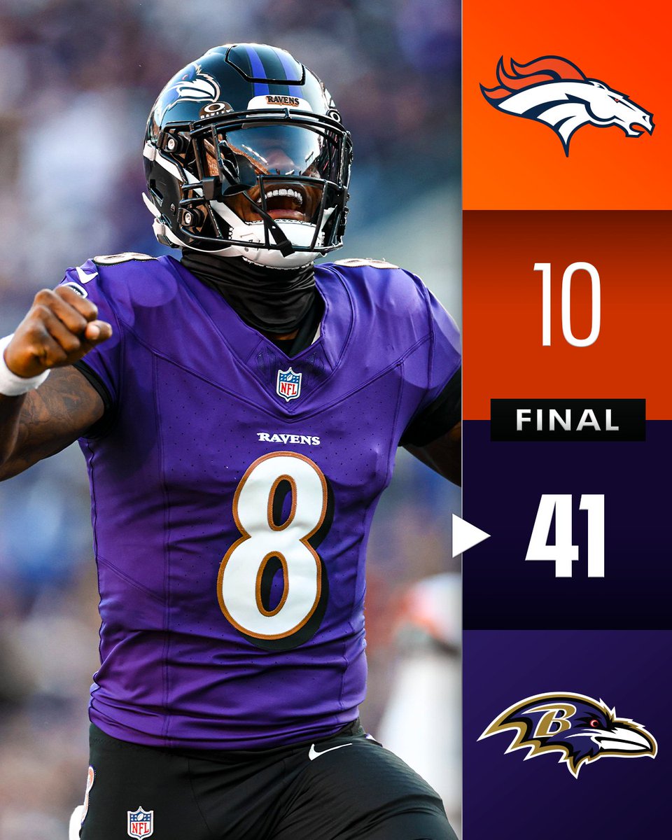 NFL's tweet photo. FINAL: The @Ravens dominate at home to improve to 6-3! https://t.co/s8R2wd6qsv
