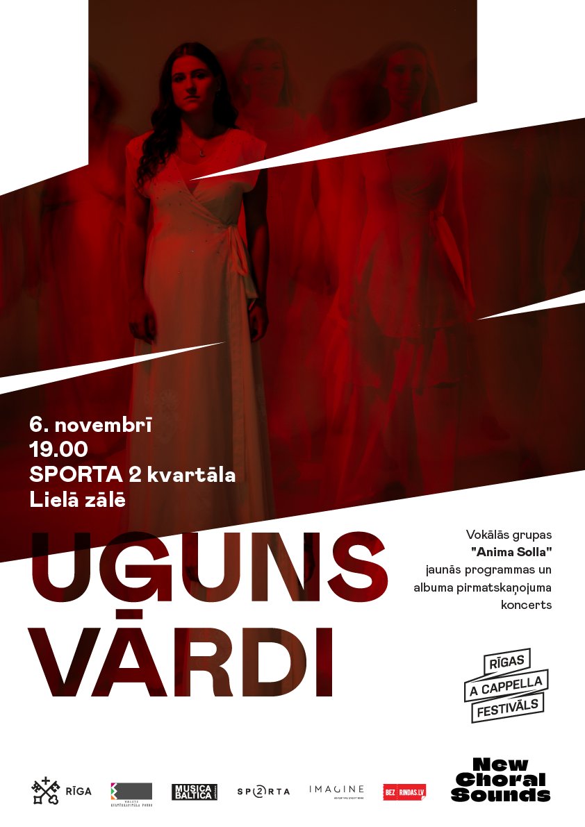 acappellariga's tweet photo. 6. novembrī SPORTA 2 kvartāla Lielajā zālē notiks jaunas programmas  "Uguns vārdi" pirmatskaņojums, kurai skaņdarbus radījuši astoņi latviešu komponisti. Programmu izveidojusi un izpildīs vokālā grupa "Anima Solla". 

Vairāk: https://t.co/7oQwE86TYh https://t.co/czc1sURUEG