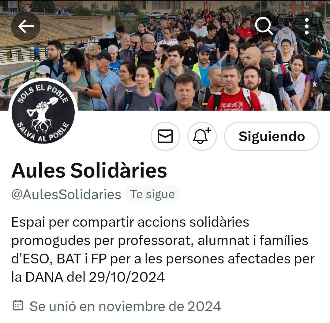 Alguns docents acabem de crear aquest compte per compartir accions solidàries amb els afectats per la DANA. 

Ajuda'ns a fer-nos més grans i arribar a més gent!
