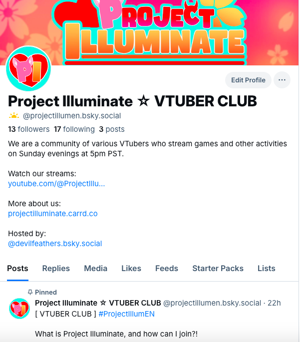 We now have an official profile on bsky!

Please follow us for info, announcements, and opportunities! Hope to see you soon!

#vtuber