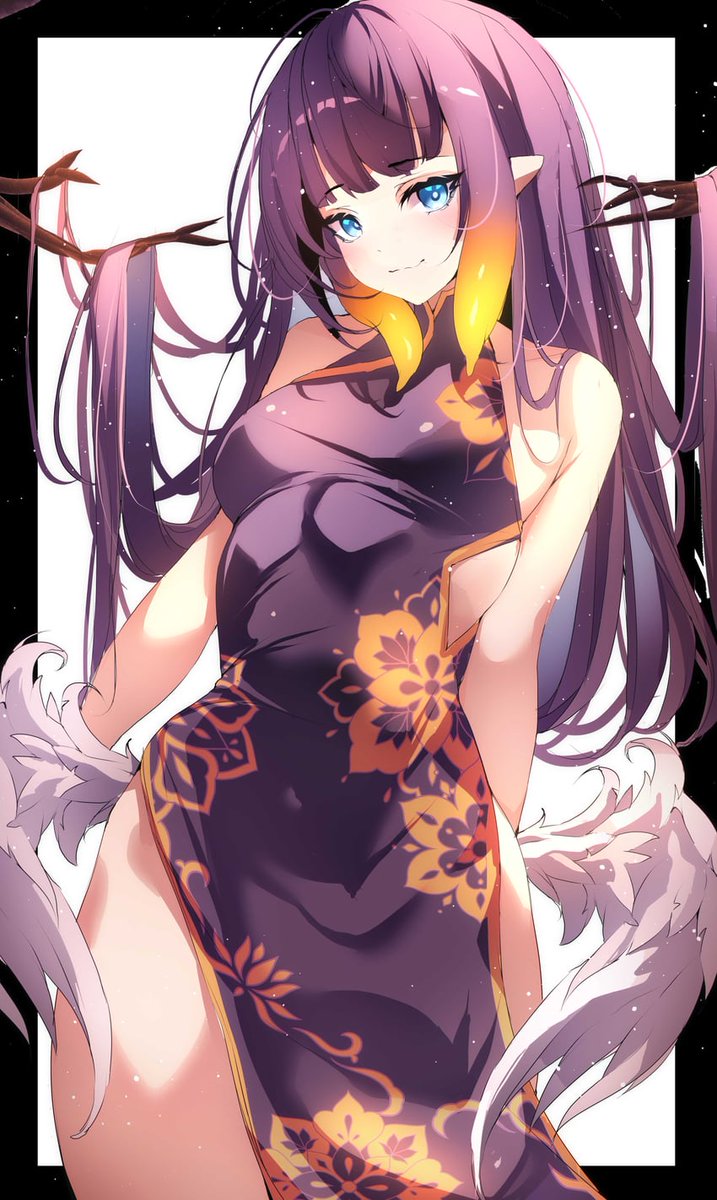 TakoLust's tweet photo. "This chinese dress does look good on me, does it not~?" #SeductiveSunday. https://t.co/tnUpdcm0wR