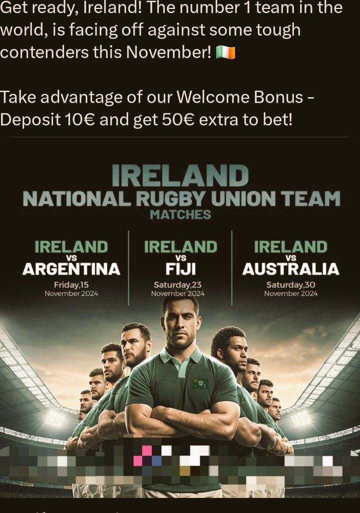 LeinsterClub's tweet photo. It's that time of year when betting companies will use generic unlicensed green sportswear in front of a generic stadium and the wrong use of national flags to get you to gamble. βοΈ
#GoSportsTeam https://t.co/bt8J1ILw4Y