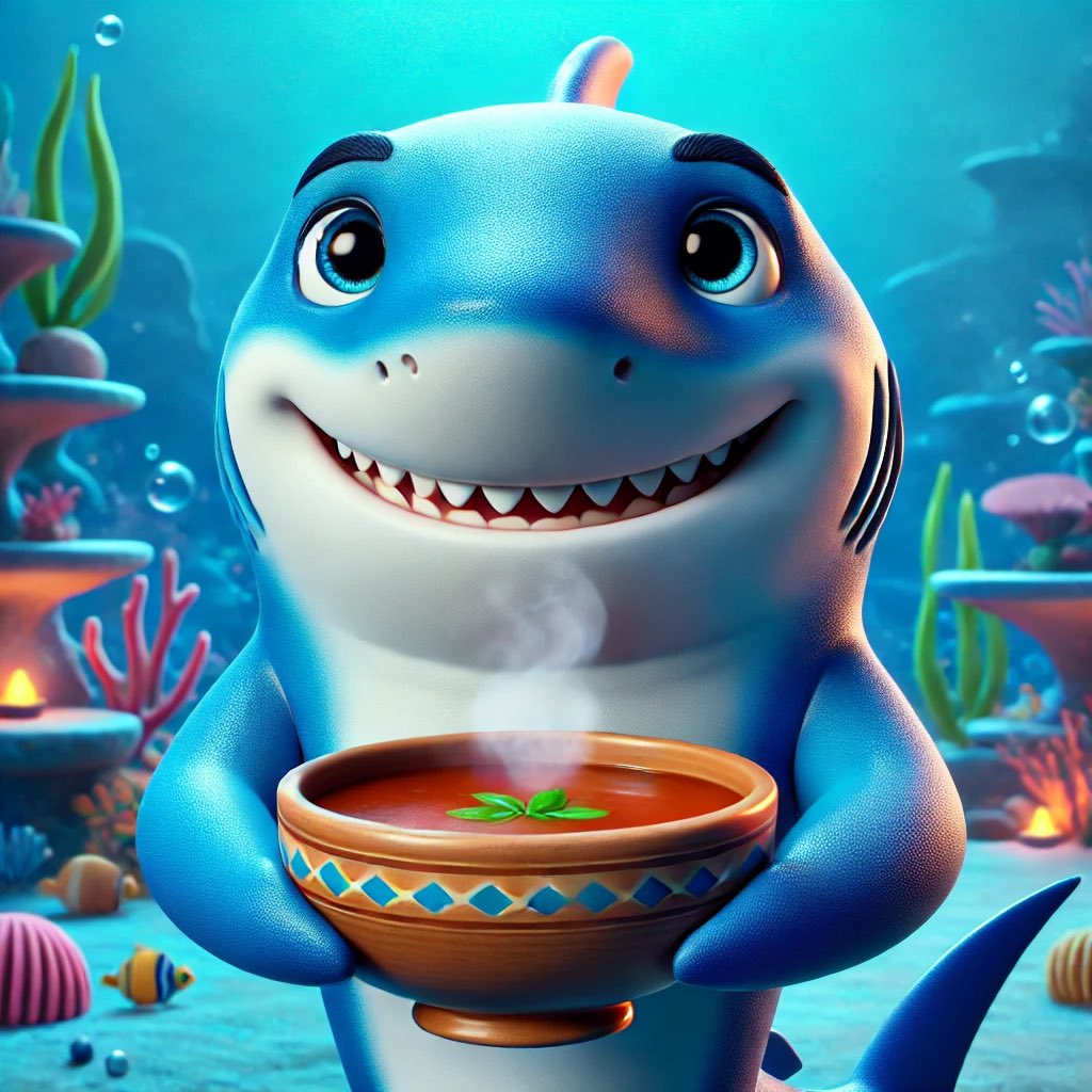 FinTheSharkXRPL's tweet photo. @KL_XPUNKS @canowicakte_p @thebertcoin @SigmaOnXRPL @flippy589 @KittyCupCoin @ATM_xrpl @Doodlepunkx @ICHIBANxrp @SandGrainXRPL 🦈 Fin here—no way would I make shark fin soup! That's cannibalism! 

Plus, shark finning threatens my species and harms ocean health. Let’s keep our soup ocean-friendly and protect the seas together! Who’s with me? 🌊🌱 

#SaveOurSharks #SharkSquad https://t.co/M8V2Z4bREx
