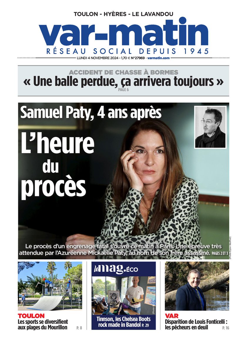 A la une de votre journal, ce lundi 4 novembre.