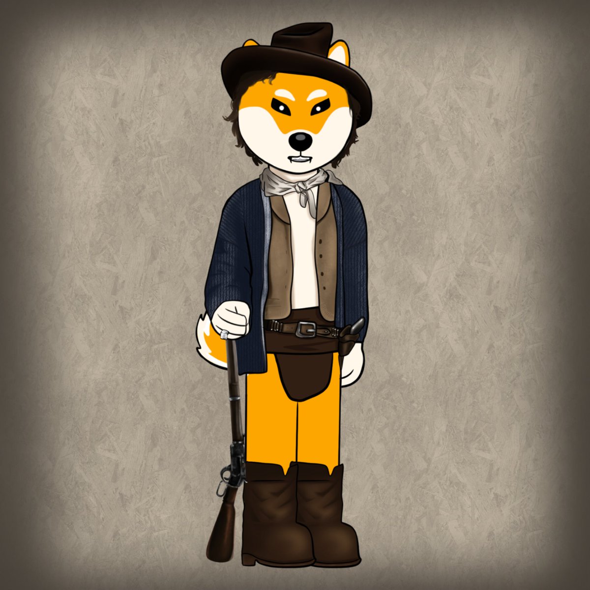 shibatual's tweet photo. Shiba The Kid, the most notorious pup in the wild west. https://t.co/f5tYvqJZG8
