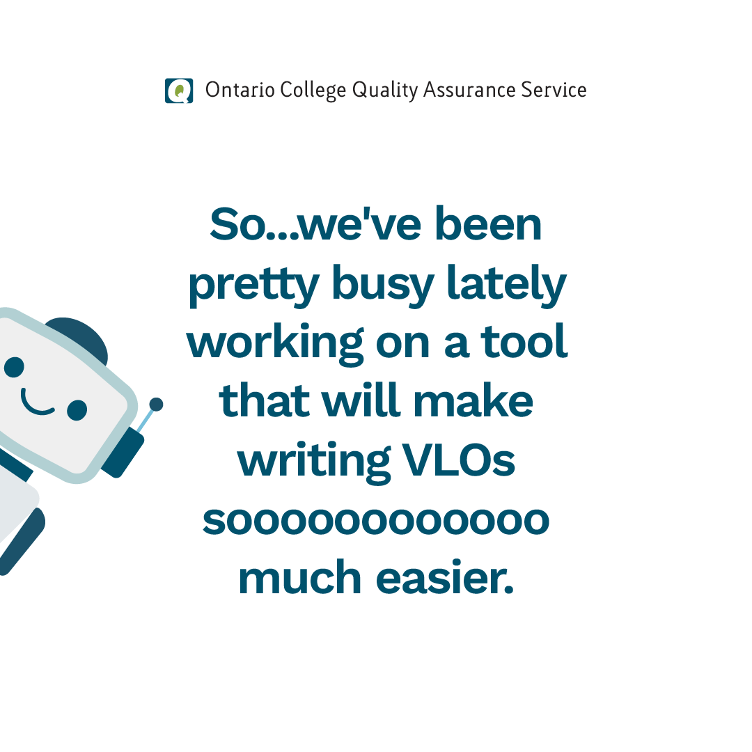 ocqas's tweet photo. Meet VLO GeekBot – your new assistant for writing Vocational Learning Outcomes! Designed to make the process easier, GeekBot offers real-time feedback and helps you create well-structured VLOs with ease.

#OCQAS #QualityAssurance #OntarioColleges #Ontario #education https://t.co/NGOwgue7Wg