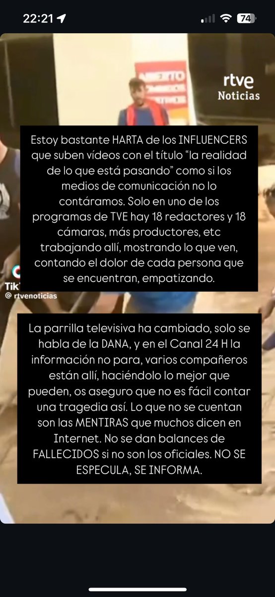 saraherrero___'s tweet image. Estoy HARTA de los influencers diciendo “la realidad de lo que está pasando”, como si los medios de comunicación no estuvieran allí dejándose la piel para informar de forma veraz. #noseespeculaseinforma