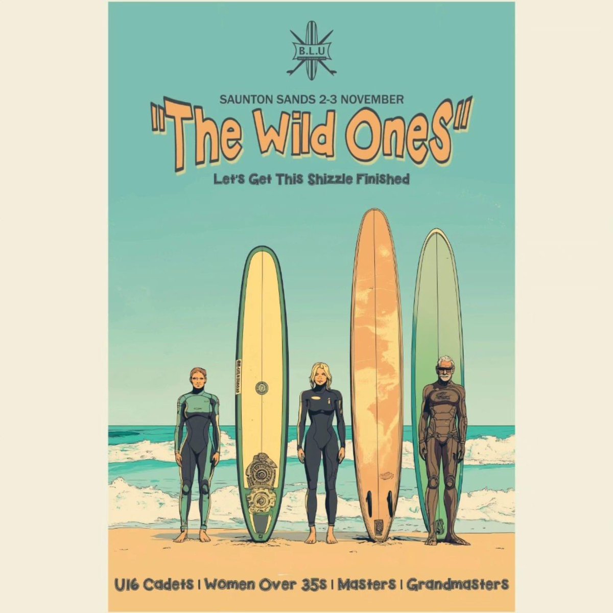 Last few days to enter The Saunton Sands 'The Wild Ones' Longboard Classic (postponed to 9th November). An opportunity to win in a BLU title in the U16 Cadets, Women Over 35s, Masters (M) and Grandmasters (M and F) divisions.

Click the link to enter.

liveheats.com/events/293648/…