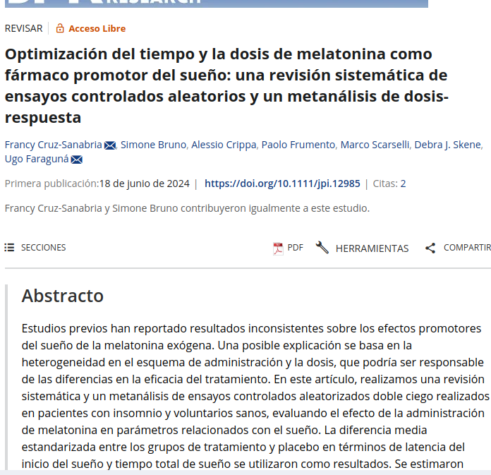 La administración de MELATONINA más ÓPTIMA para favorecer el SUEÑO es:

📝3 h antes de acostarse a dosis de 4 mg/día, en lugar del esquema más utilizado (2 mg-30 min antes de acostarse)😴👍

Via👉 @orlando_uy
#sueño #melatonina #suplementacion #ECAs
10.1111/jpi.12985