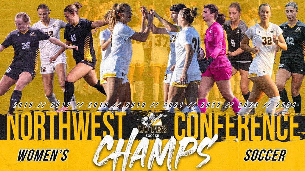 golutes's tweet photo. EIGHT STRAIGHT 🏆

PLU Women’s Soccer clinched the 2024 Northwest Conference Championship with a 2-1 win over George Fox!

#GoLutes @PLU_WSoc https://t.co/v1iNk78RIV