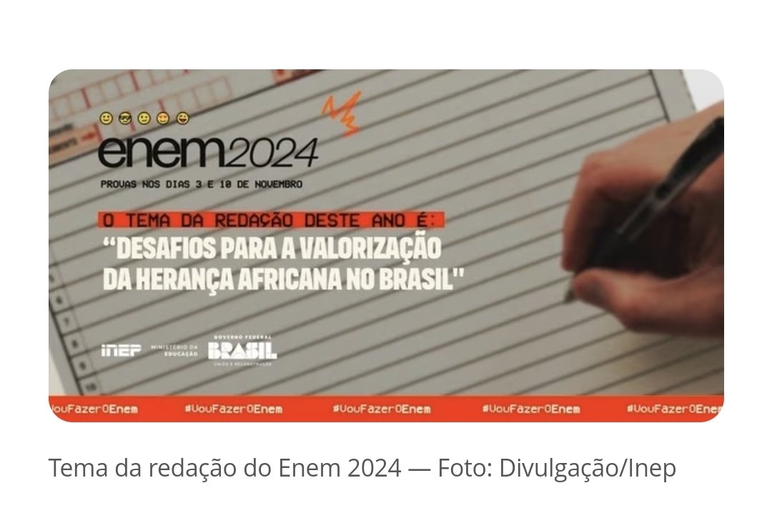gnadipeh's tweet photo. Sobre o tema da redação do ENEM 2024 a equipe acertou em cheio! 

#enem #redação #banca #universidade https://t.co/rVcRHdEXSi