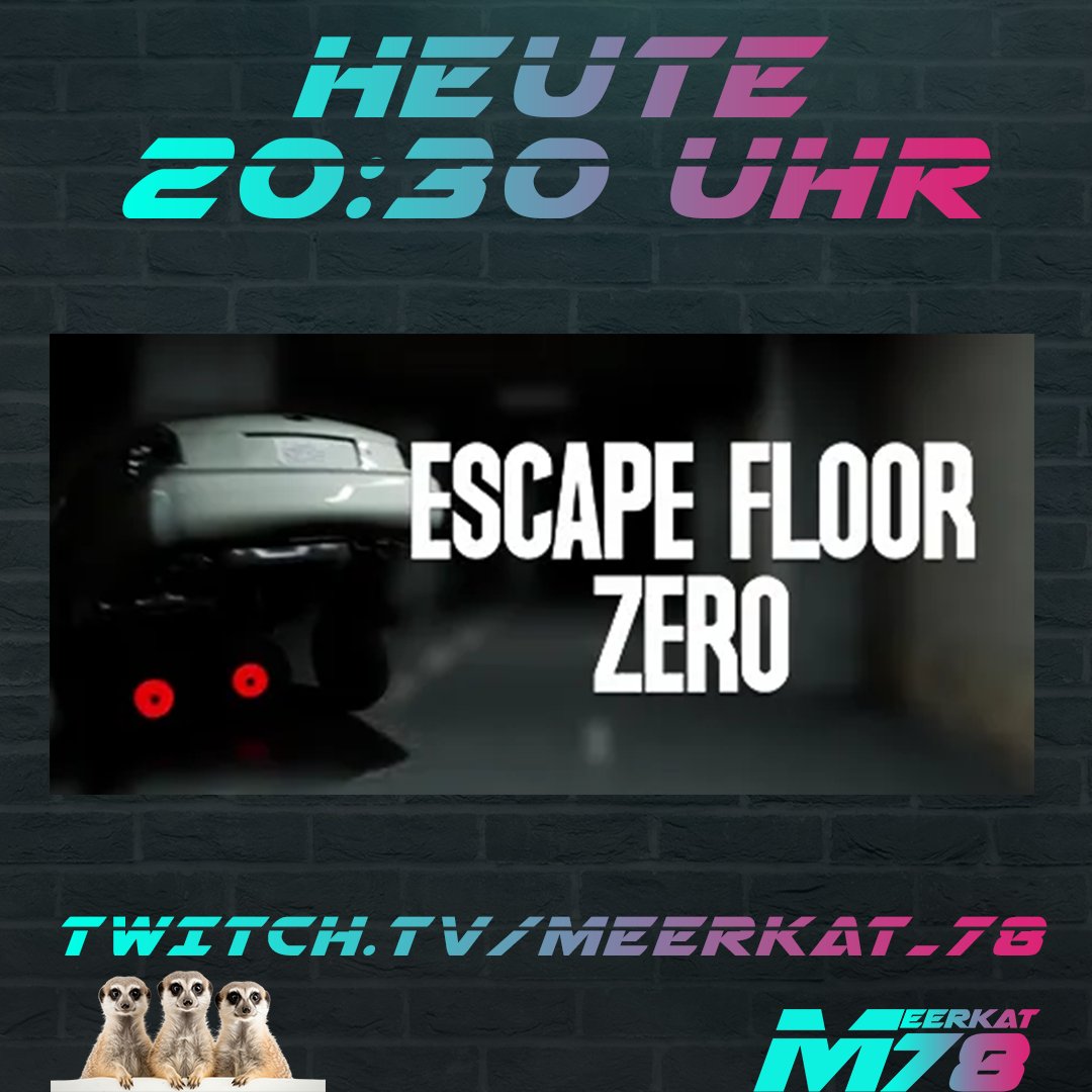 Meerkat_78's tweet photo. Wir schauen heute in Escape Floor Zero rein. Start ist um 20:30 Uhr. #escapefloorzero https://t.co/xM6wihXjGF