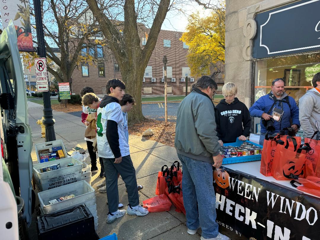 The team helping in the community