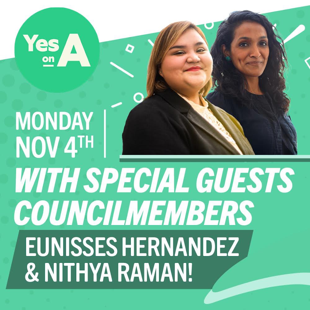 #YesOnA get out the vote efforts happening every day through Election Day. 

events.yesona.la