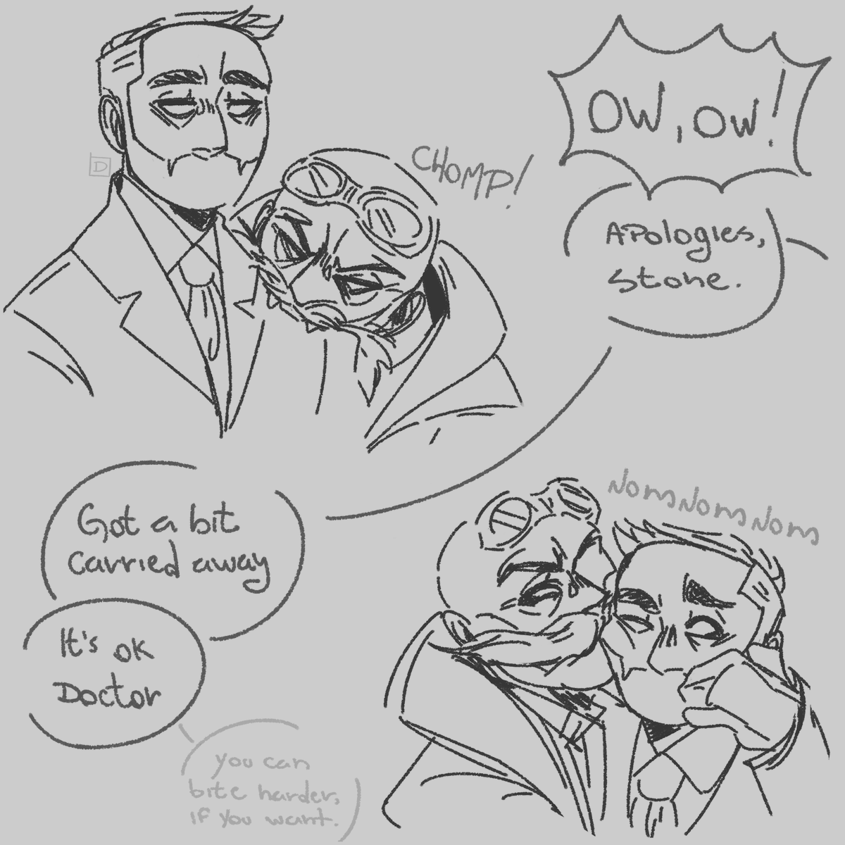 Demetera_'s tweet photo. Stone kisses, Rob bites 
#AgentStone #Stobotnik https://t.co/pWaLVU5moa