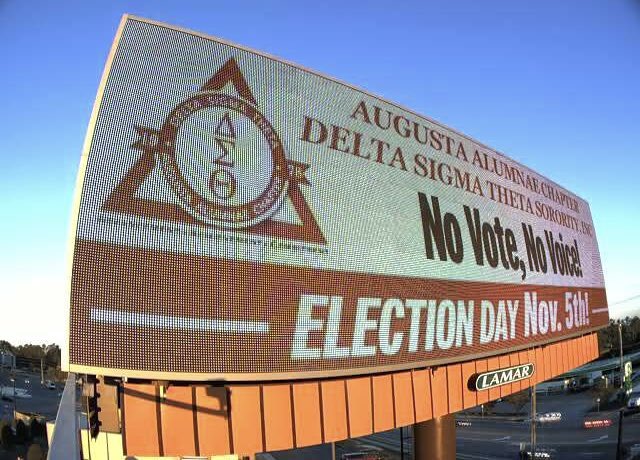 AAC_DST's tweet photo. Have you seen 👀 us??? The Augusta Alumnae Chapter has been hard at work painting the town red to Get Out The Vote! 
Don’t forget, Election Day is Tuesday, Nov. 5th. Make your voice heard and tag us in your “I voted” pics! 🗳️
#SRDST #DST1913 
#AAC_voteREDy  #AAC_DST https://t.co/3khuGB00gR