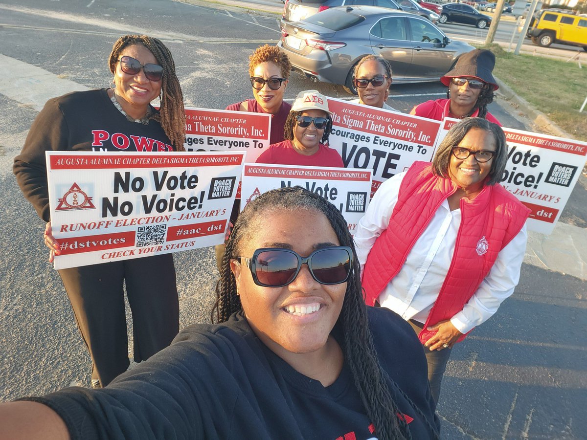 AAC_DST's tweet photo. Have you seen 👀 us??? The Augusta Alumnae Chapter has been hard at work painting the town red to Get Out The Vote! 
Don’t forget, Election Day is Tuesday, Nov. 5th. Make your voice heard and tag us in your “I voted” pics! 🗳️
#SRDST #DST1913 
#AAC_voteREDy  #AAC_DST https://t.co/3khuGB00gR