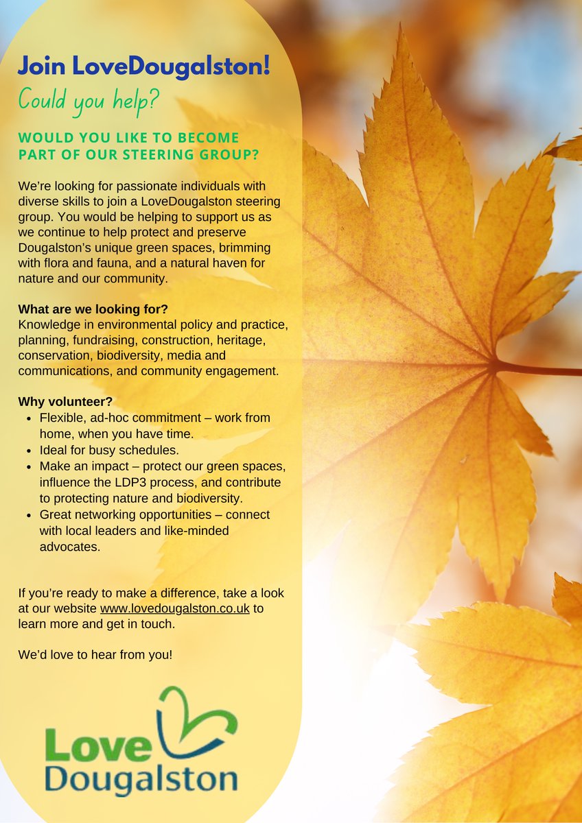 Can you help? lovedougalston.co.uk

#GetInTouch #Volunteer <a href="/EastDunVA/">EDVA</a>  <a href="/CommunityMagBaM/">Community Magazine Bearsden & Milngavie</a> <a href="/MilngavieBID/">Milngavie BID</a> <a href="/skillsdevscot/">Skills Development Scotland</a> <a href="/youngenterprise/">Young Enterprise</a>