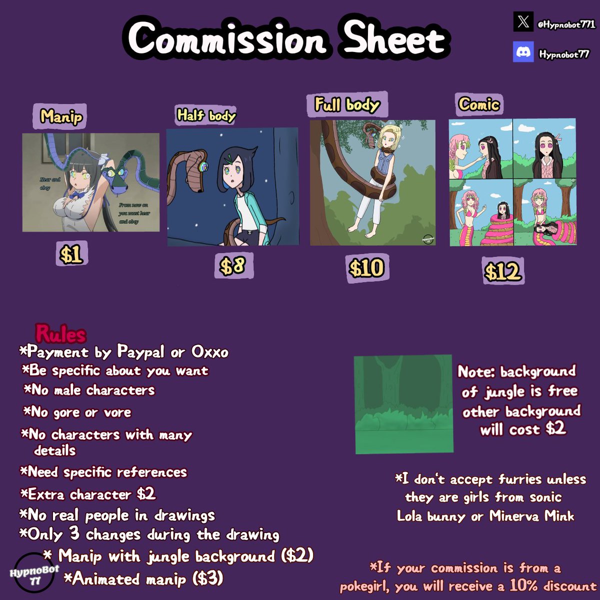 I'm back to take commissions, these are the new prices, I appreciate your support so I hope everything goes well 😃