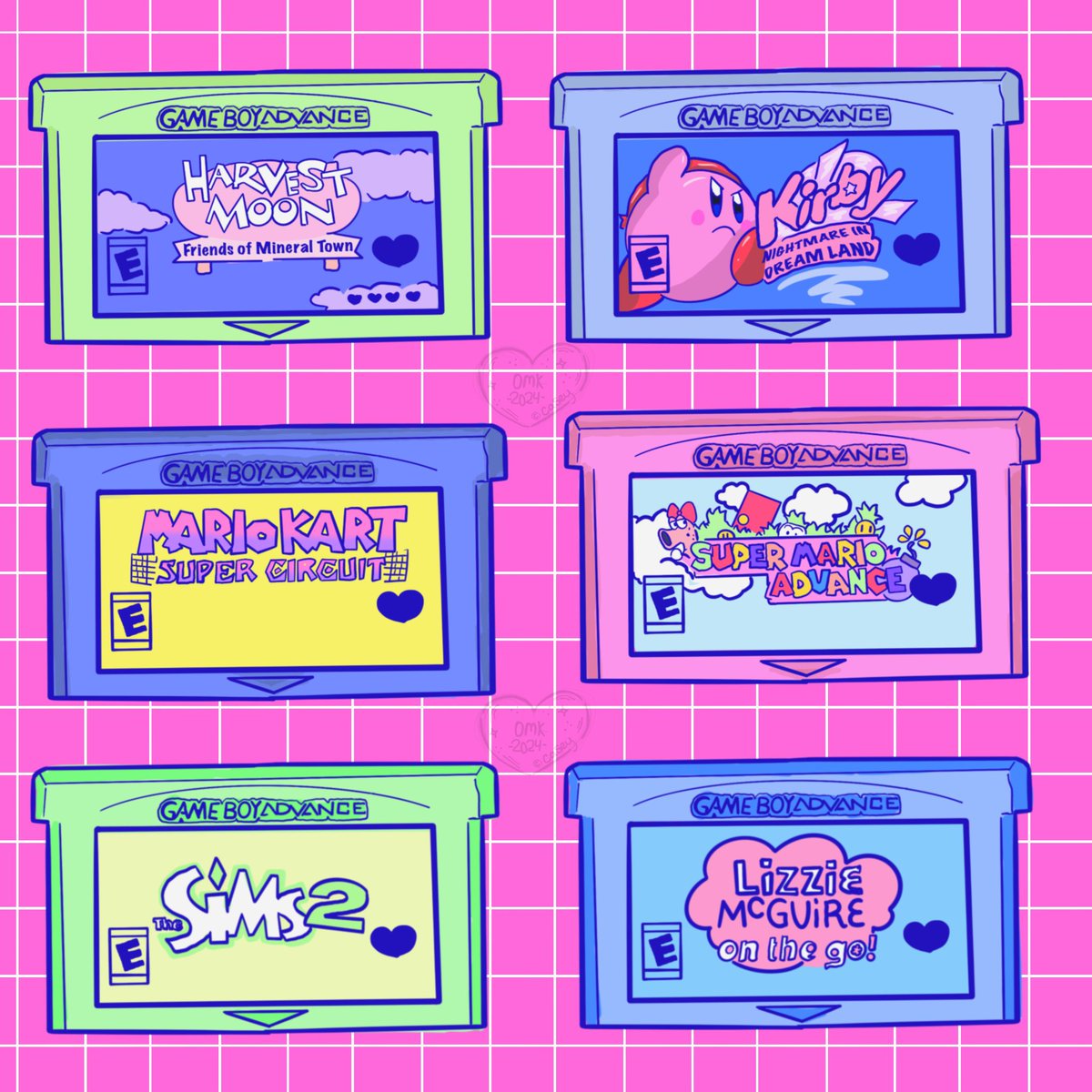 OhhMyKawaii's tweet photo. I drew some Nintendo GBA cartridges !! 🥹 https://t.co/zruGEQPehJ