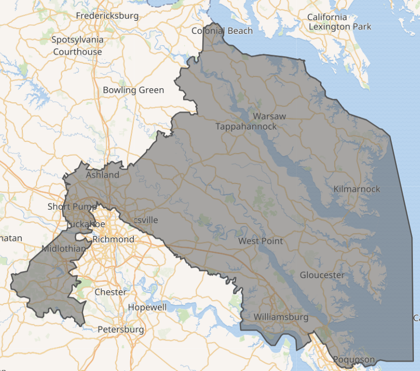 Matt4VA's tweet photo. This is Virginia's 1st Congressional District, I live here.

@RobWittman is our current Congressman, who I used to respect until he voted to overturn the 2020 Presidential election.

I'll be voting for @LeslieMehtaVA on Tuesday, join me.. she's a defender of democracy.

Go Vote! https://t.co/H2ocScyIrm