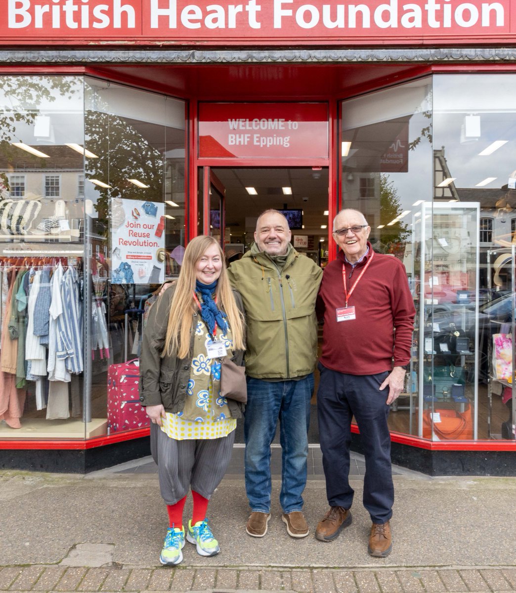 TheBHF's tweet photo. Fans of 'Mortimer and Whitehouse: Gone Fishing' will have spotted comedy legend @RealBobMortimer stopping by our Epping shop in tonight's new episode! 

Bob, accompanied by Ted the TV dog, donated some of his preloved items to the BHF.  In 2015, Bob underwent a triple heart bypass and has been a supporter of the BHF ever since. There are many psychological issues that come with recovering from heart surgery as well as physical ones, and the BAFTA nominated TV show was created to encourage getting outside and living life to the fullest. ❤️ @MWGoneFishing