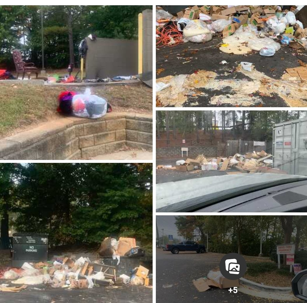 SuchAClassyLady's tweet photo. In need of immediate help from @ItsInDeKalb officials on the horrible mess located @ the old Pizza Hut, 452 S Deshon Rd &amp; the dumpster in the R'Bridge Sq Plaza, 7245 Rockbridge Rd . Clean up is needed ASAP @wsbtv @HealthyDeKalb @DekalbGADems @dekalblikesmike @Lorraine4Change https://t.co/6b3MTrpXjS
