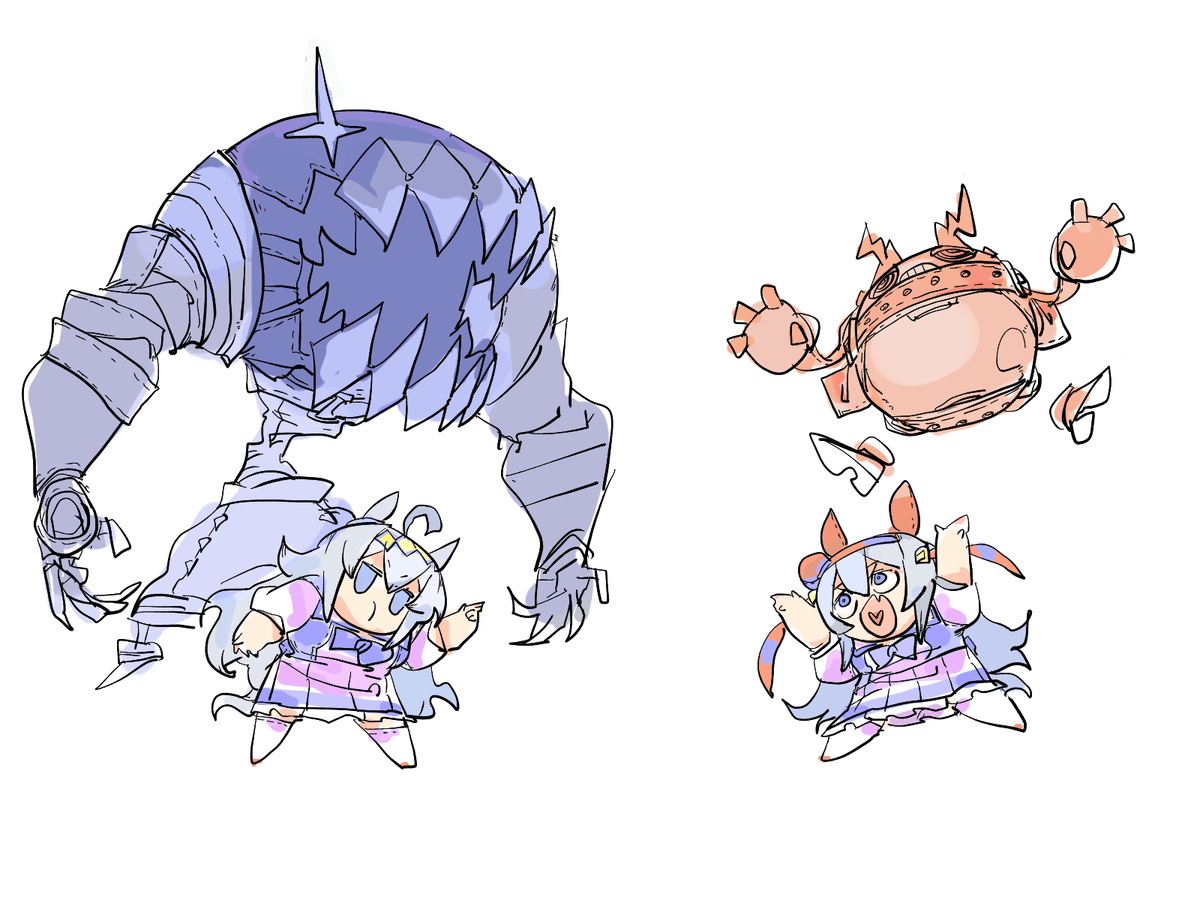 オグリキャップ(ウマ娘) ,タマモクロス(ウマ娘) 「? 」|ちぐ齒莖ダサわやかのイラスト