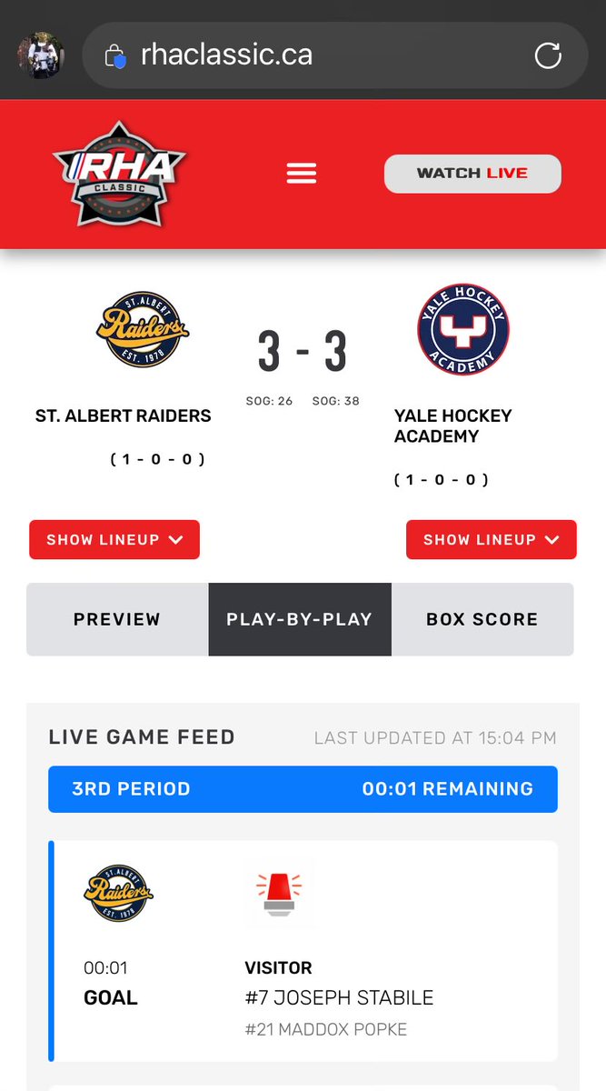 ReviewOfHockey's tweet photo. OT coming up. @RaidersAAA tie it up at the buzzer
#RHAClassic https://t.co/fkPjZMpy7I